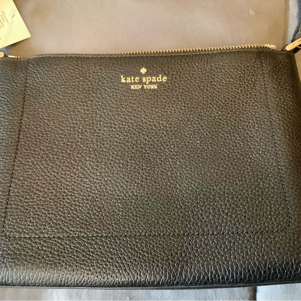 Kate Spade - Leila Medium Crossbody Bag - Black Pebble - NWT